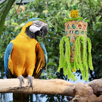Παπαγάλος Μασάτε Παιχνίδι κατοικίδιου Παιχνίδι Κρεμαστό Πουλί Γόμφιο Παιχνίδια Μεγάλα Πουλιά Ξύλινο Φυσικό Κλουβί που Δαγκώνει Παπαγάλος