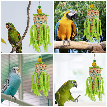 Παπαγάλος Μασάτε Παιχνίδι κατοικίδιου Παιχνίδι Κρεμαστό Πουλί Γόμφιο Παιχνίδια Μεγάλα Πουλιά Ξύλινο Φυσικό Κλουβί που Δαγκώνει Παπαγάλος