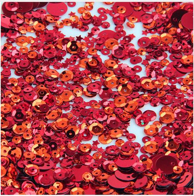 Paillette piros flitter 3 mm-25 mm PVC laza flitterek Paillette körömdíszítés Scrapbooking varrás barkácsolás esküvői dekoráció Lentejuelas