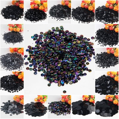 10g Paillettes Negru Paiete Plat Rotund PVC Paiete Lejer pentru Artizanat Îmbrăcăminte Femei Accesorii de Cusut Lentejuelas Manualidades