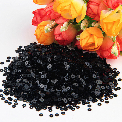 10g Paillettes Melni sequins Plakani apaļa PVC vaļīga vizulis amatniecībai Sieviešu apģērbi Šūšanas piederumi Lentejuelas Manualidades