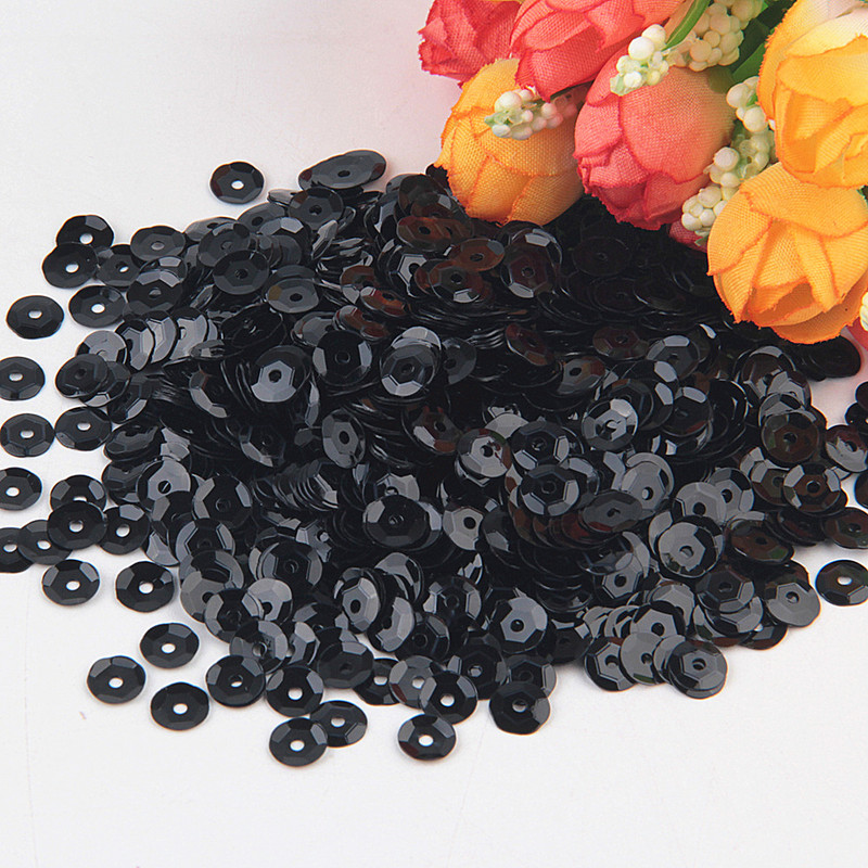 10g Paillettes Melni sequins Plakani apaļa PVC vaļīga vizulis amatniecībai Sieviešu apģērbi Šūšanas piederumi Lentejuelas Manualidades
