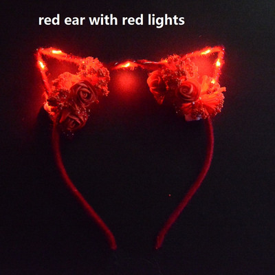 1 gab Led Ear Animal Cat Fox galvas saite iedegas Mirgojoša mirdzoša matu lente ballītes dāvana dzimšanas dienas kostīms kāzu Helovīna festivāls