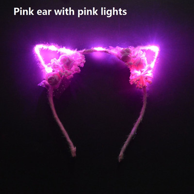 1 gab Led Ear Animal Cat Fox galvas saite iedegas Mirgojoša mirdzoša matu lente ballītes dāvana dzimšanas dienas kostīms kāzu Helovīna festivāls