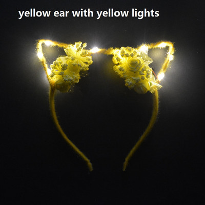 1 gab Led Ear Animal Cat Fox galvas saite iedegas Mirgojoša mirdzoša matu lente ballītes dāvana dzimšanas dienas kostīms kāzu Helovīna festivāls