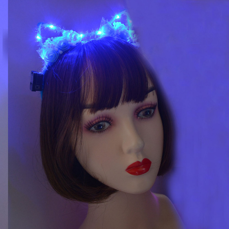 1 gab Led Ear Animal Cat Fox galvas saite iedegas Mirgojoša mirdzoša matu lente ballītes dāvana dzimšanas dienas kostīms kāzu Helovīna festivāls