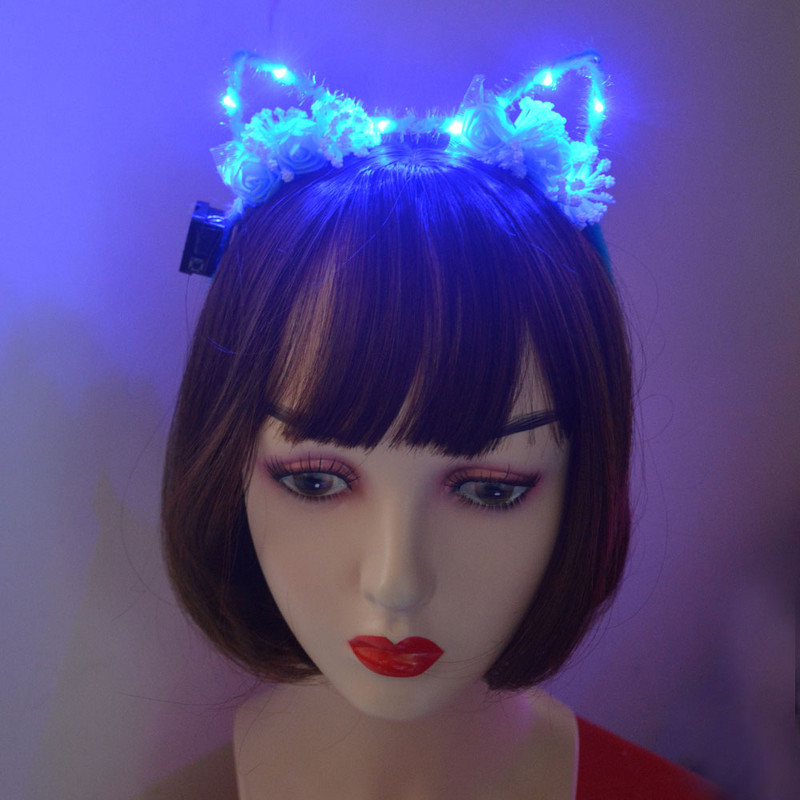 1 gab Led Ear Animal Cat Fox galvas saite iedegas Mirgojoša mirdzoša matu lente ballītes dāvana dzimšanas dienas kostīms kāzu Helovīna festivāls