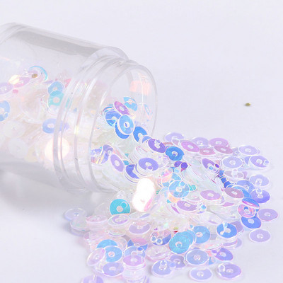 2000 gab./Partijas izmērs 4mm AB Caurspīdīgi sequins PVC plakani apaļi vaļīgi fliteru paletes amatniecībai, sieviešu apģērbu šūšanas apļa šķēle