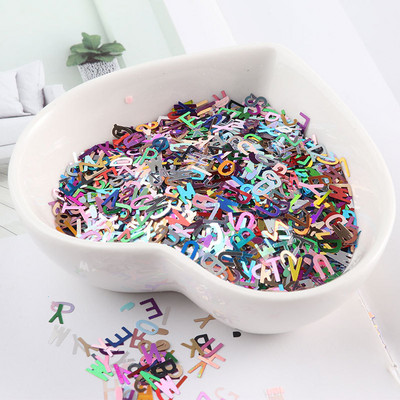 Īpaši plāns 4 mm jauktas burtu formas vizuļi nagu DIY Glitter Paillette lāzers, videi draudzīgs PET sequin Nails mākslas manikīra materiāls 10g