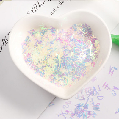 Īpaši plāns 4 mm jauktas burtu formas vizuļi nagu DIY Glitter Paillette lāzers, videi draudzīgs PET sequin Nails mākslas manikīra materiāls 10g