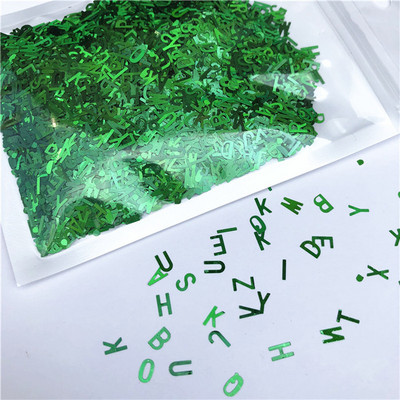 Īpaši plāns 4 mm jauktas burtu formas vizuļi nagu DIY Glitter Paillette lāzers, videi draudzīgs PET sequin Nails mākslas manikīra materiāls 10g