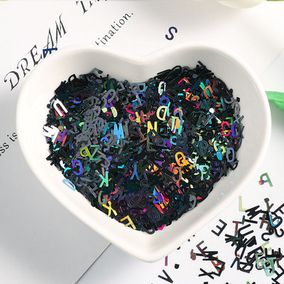 Īpaši plāns 4 mm jauktas burtu formas vizuļi nagu DIY Glitter Paillette lāzers, videi draudzīgs PET sequin Nails mākslas manikīra materiāls 10g