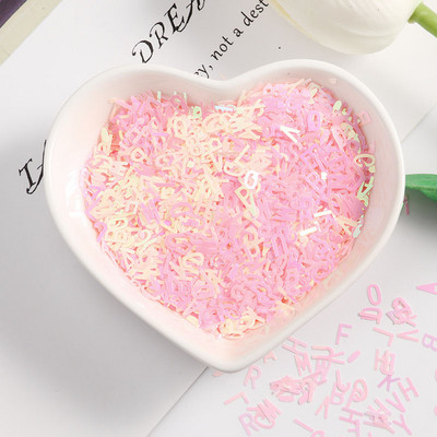 Īpaši plāns 4 mm jauktas burtu formas vizuļi nagu DIY Glitter Paillette lāzers, videi draudzīgs PET sequin Nails mākslas manikīra materiāls 10g