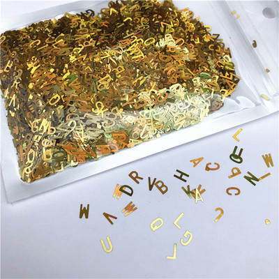 Īpaši plāns 4 mm jauktas burtu formas vizuļi nagu DIY Glitter Paillette lāzers, videi draudzīgs PET sequin Nails mākslas manikīra materiāls 10g