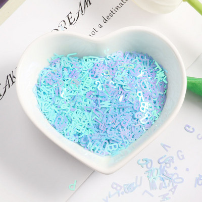 Īpaši plāns 4 mm jauktas burtu formas vizuļi nagu DIY Glitter Paillette lāzers, videi draudzīgs PET sequin Nails mākslas manikīra materiāls 10g