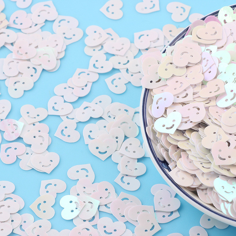 20g/tétel Mosoly szív alakú Paillettes Laza flitterek kézművességhez Csillogó konfetti körömdíszítés barkács varrás kiegészítők 10mm