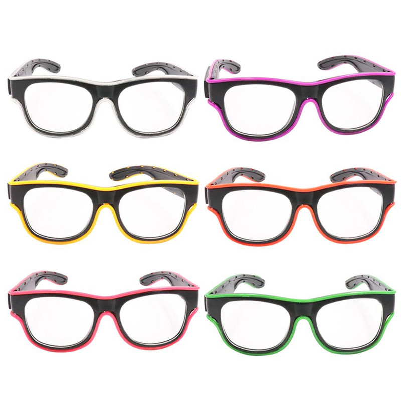 LED brilles Helovīna atmosfēra Bezvadu gaismas brilles Uzlādējamas USB naktsklubu bāra ballītes dāvanas