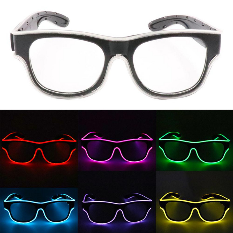LED brilles Helovīna atmosfēra Bezvadu gaismas brilles Uzlādējamas USB naktsklubu bāra ballītes dāvanas