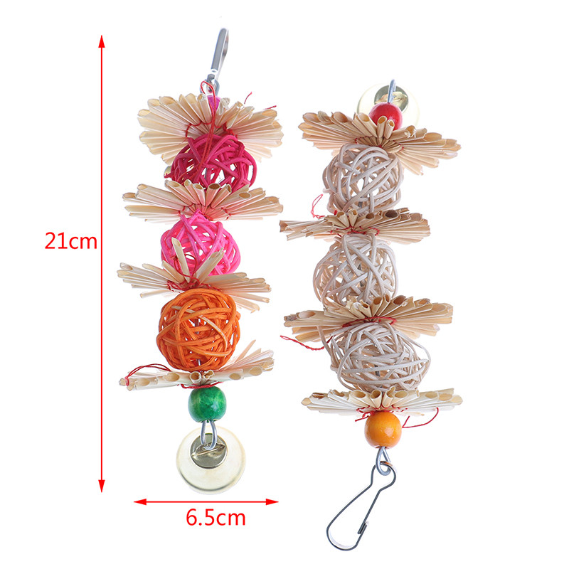 1 gab Krāsaini papagaiļu košļājamās šķipsnas Zobu sakodiens, lodīšu zvans Pievilcīgas putnu papagaiļu rotaļlietas צעצועים Mājdzīvnieku preces