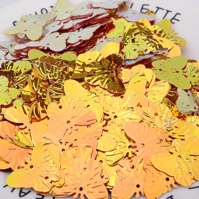 23 mm Glitter Butterfly PVC brīvi vizuļi Paillette šūšanas amatniecība kāzu dekorēšanai Apģērba kleita Apavu vāciņi DIY aksesuārs