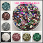 Pailletes 10g 4mm mirdzoši vizuļi, plakani, apaļi, vaļīgi vizuļi Šūšana kāzu rotājumi, amatniecības albumi, DIY aksesuāri, vairumtirdzniecība