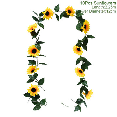 1 db mesterséges napraforgó virág füzér selyemvirágok partihoz esküvői ív koszorú dekoráció otthoni dekoráció virág függő dísz