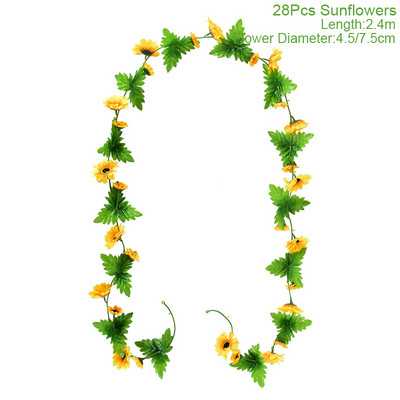 1 db mesterséges napraforgó virág füzér selyemvirágok partihoz esküvői ív koszorú dekoráció otthoni dekoráció virág függő dísz