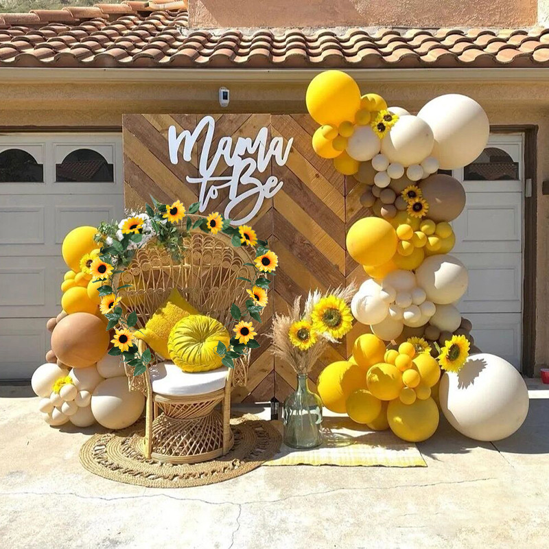 1 db mesterséges napraforgó virág füzér selyemvirágok partihoz esküvői ív koszorú dekoráció otthoni dekoráció virág függő dísz