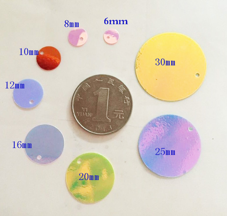 10/15/20/25/30mm Plakani, apaļi, vaļīgi fliteri Pailletes Šūšanas Amatniecības piederumi Kāzu apģērbam Lentejuelas Para Coser 10g