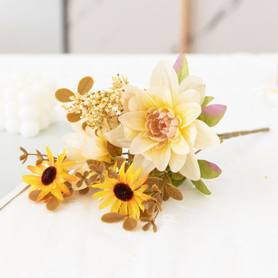 30cm jauna stila īsta zīda dālija krizantēma mākslīgais zieds ģimenes biroja ballīte saulespuķu pušķis dārza viesnīcas kāzu dekors