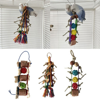 Bird Parrots Chew Toy Colorful Shredder for Conures Parakeets Cockatiels Y9RE