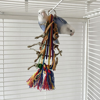 Bird Parrots Chew Toy Colorful Shredder for Conures Parakeets Cockatiels Y9RE