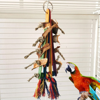 Bird Parrots Chew Toy Colorful Shredder for Conures Parakeets Cockatiels Y9RE