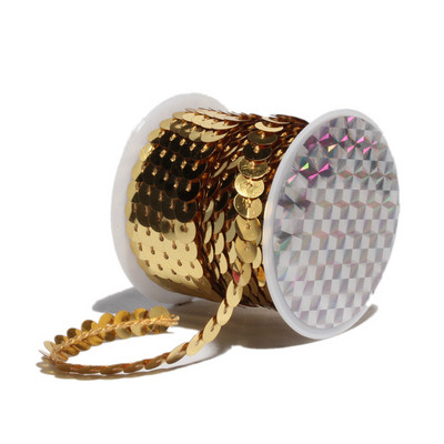5 méter/tétel 6 mm 17 szín Fényes laza, kerek lapos PVC flitterek Paillettes szegélyek varrás kézművesekhez Ruhatartozék/táskák/ruha
