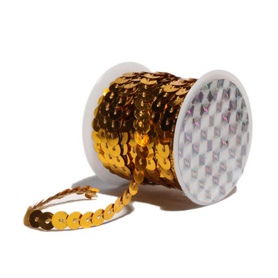 5 méter/tétel 6 mm 17 szín Fényes laza, kerek lapos PVC flitterek Paillettes szegélyek varrás kézművesekhez Ruhatartozék/táskák/ruha