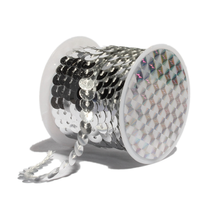 5 méter/tétel 6 mm 17 szín Fényes laza, kerek lapos PVC flitterek Paillettes szegélyek varrás kézművesekhez Ruhatartozék/táskák/ruha