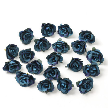10 τμχ Μπλε τεχνητά λουλούδια Κεφάλια μεταξωτά ψεύτικα λουλούδια για διακόσμηση σπιτιού Τούρτα γενεθλίων Γαμήλια διακόσμηση Αξεσουάρ γιρλάντα