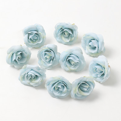 10 db kék művirág fejek selyem művirágok lakberendezéshez Születésnapi buli torta Esküvői dekoráció Füzér kiegészítők