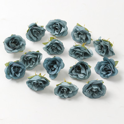 10 db kék művirág fejek selyem művirágok lakberendezéshez Születésnapi buli torta Esküvői dekoráció Füzér kiegészítők