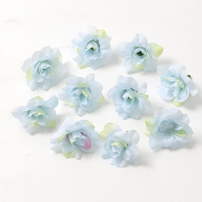 10 db kék művirág fejek selyem művirágok lakberendezéshez Születésnapi buli torta Esküvői dekoráció Füzér kiegészítők