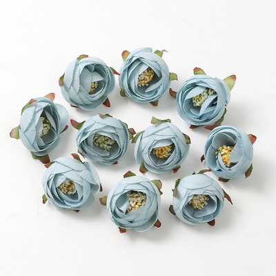 10 db kék művirág fejek selyem művirágok lakberendezéshez Születésnapi buli torta Esküvői dekoráció Füzér kiegészítők