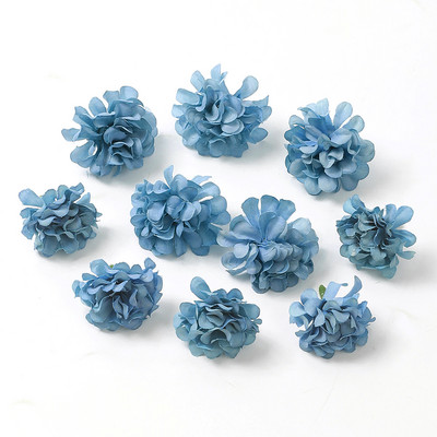 10 db kék művirág fejek selyem művirágok lakberendezéshez Születésnapi buli torta Esküvői dekoráció Füzér kiegészítők