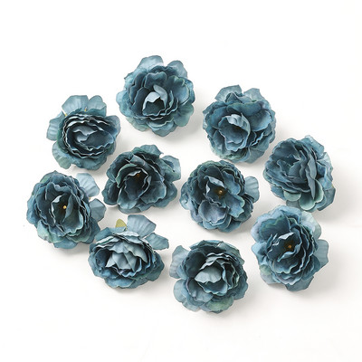 10 db kék művirág fejek selyem művirágok lakberendezéshez Születésnapi buli torta Esküvői dekoráció Füzér kiegészítők