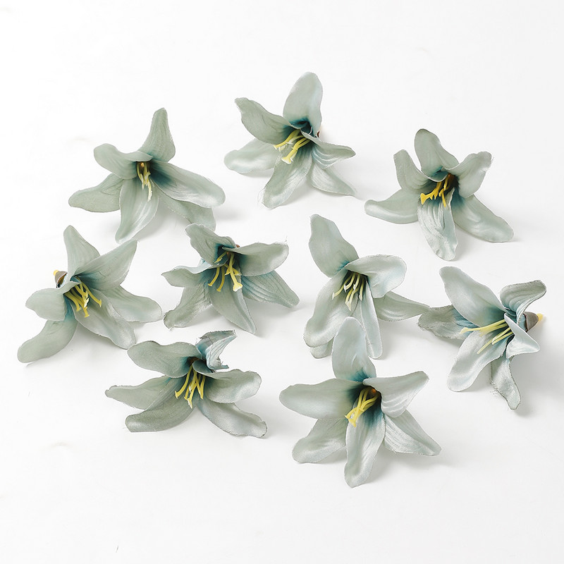 10 db kék művirág fejek selyem művirágok lakberendezéshez Születésnapi buli torta Esküvői dekoráció Füzér kiegészítők