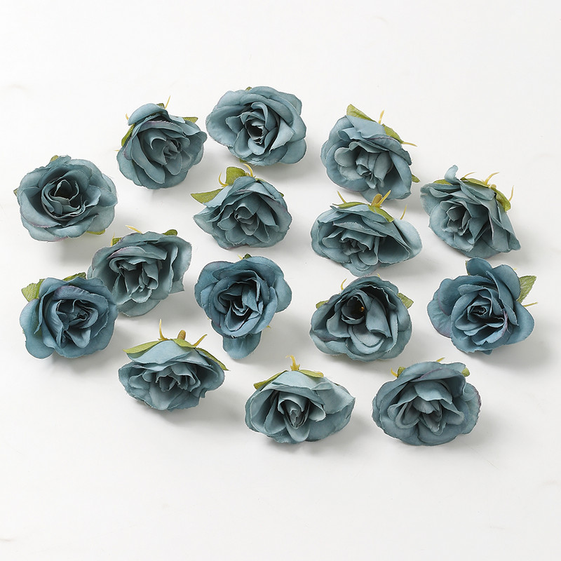 10 db kék művirág fejek selyem művirágok lakberendezéshez Születésnapi buli torta Esküvői dekoráció Füzér kiegészítők