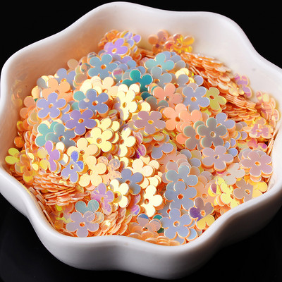 20g (1200gab.)/Iepakojums 7MM Plakani plūmju ziedi PVC sequins Kāzu konfeti DIY šūšana nagu mākslas rotaslietas ballīšu dekorēšanas aksesuāri