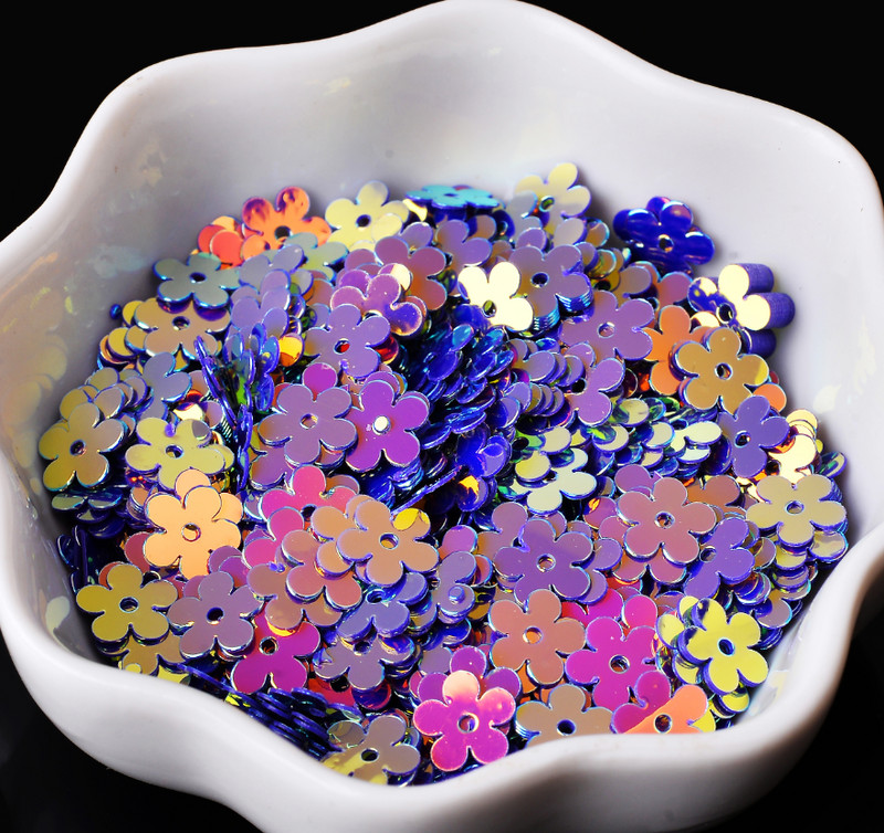 20g (1200gab.)/Iepakojums 7MM Plakani plūmju ziedi PVC sequins Kāzu konfeti DIY šūšana nagu mākslas rotaslietas ballīšu dekorēšanas aksesuāri