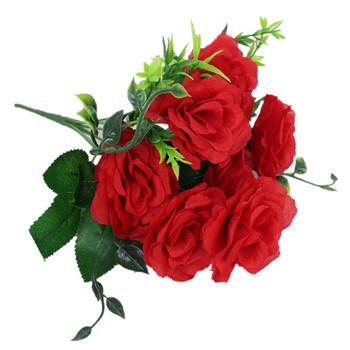 Копринена роза многоцветен букет от изкуствени цветя висококачествени пластмасови аксесоари домакинство от висок клас Коледна сватба Направи си сам живот