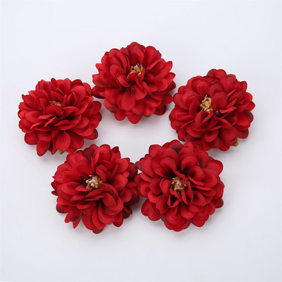 10 gab. Zīda dāliju ziedu galviņas Mākslīgais zieds mājas dekorēšanai Sienas ziedi Kāzu ballītes vainags Dālijas DIY Amatniecība Viltus ziedi