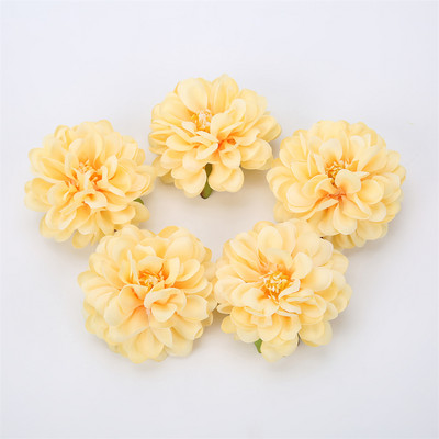 10 gab. Zīda dāliju ziedu galviņas Mākslīgais zieds mājas dekorēšanai Sienas ziedi Kāzu ballītes vainags Dālijas DIY Amatniecība Viltus ziedi